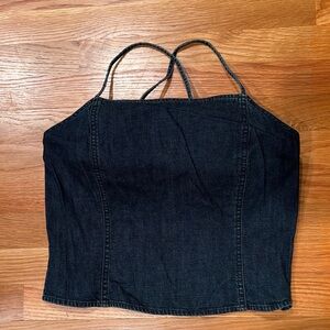 Ann Taylor Dark Blue Denim Top